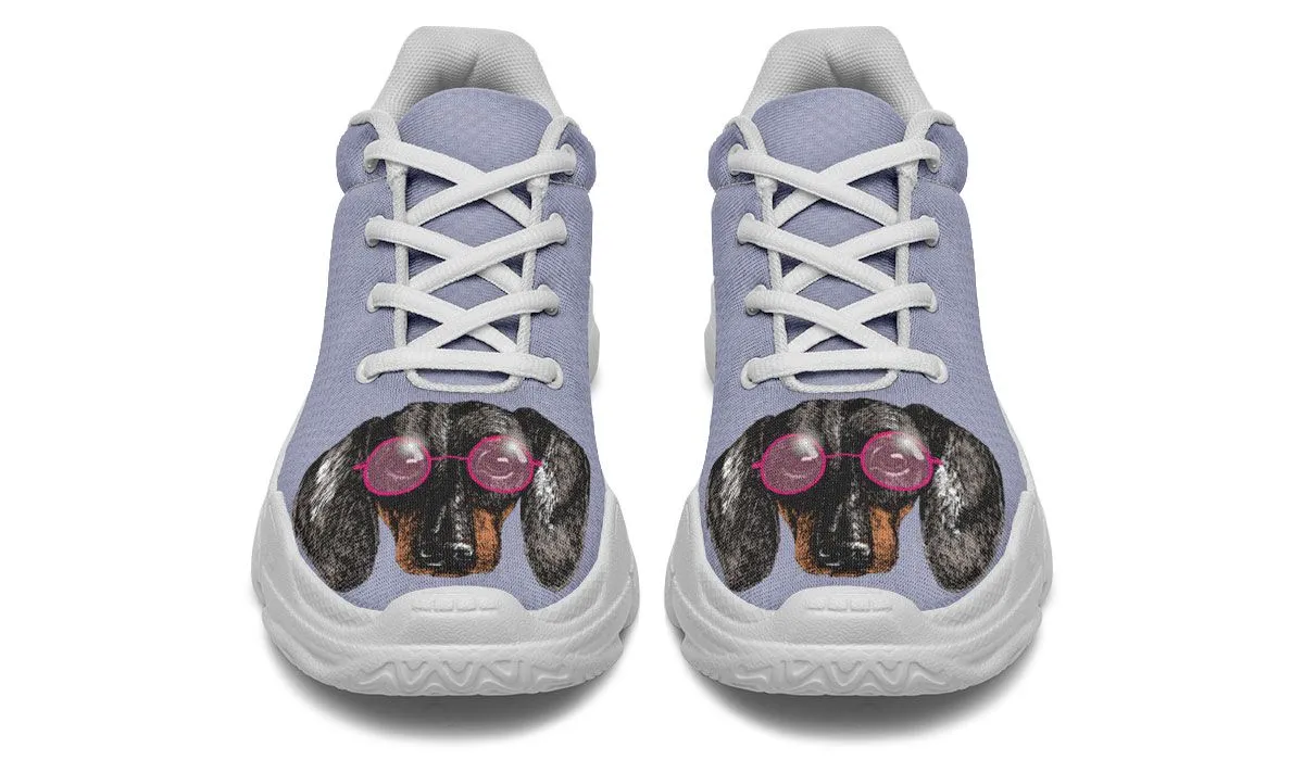Floral Dachshund Chunky Sneakers