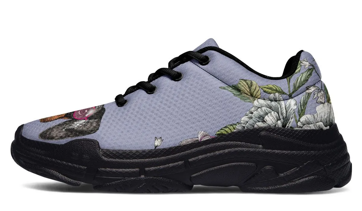 Floral Dachshund Chunky Sneakers