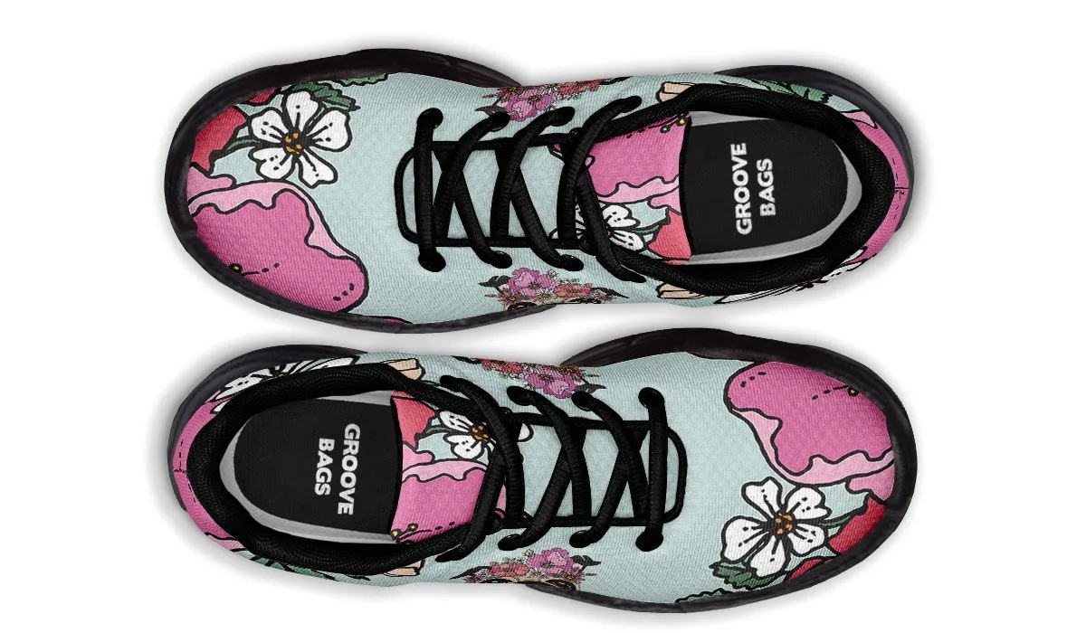 Floral Pug Athletic Chunky Sneakers
