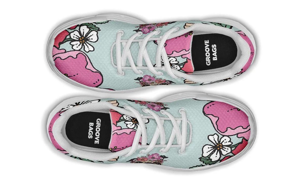 Floral Pug Athletic Chunky Sneakers