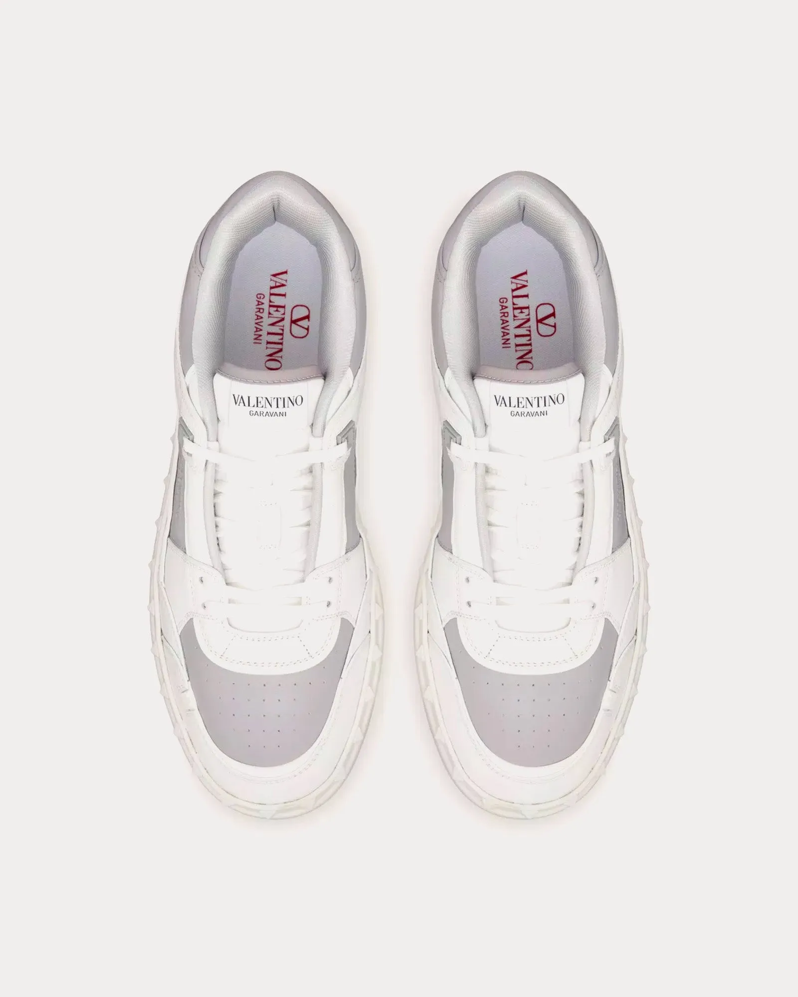 Freedots Calfskin White / Pastel Grey Low Top Sneakers