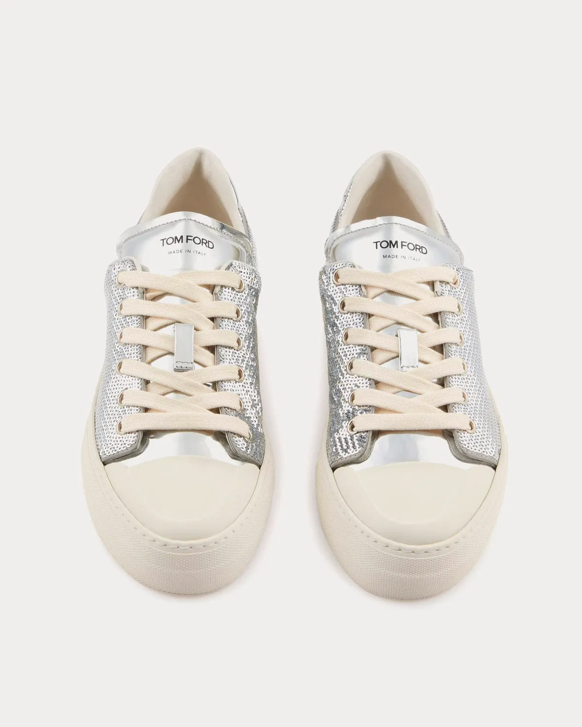 Grace Sequin Embroidery Silver Low Top Sneakers