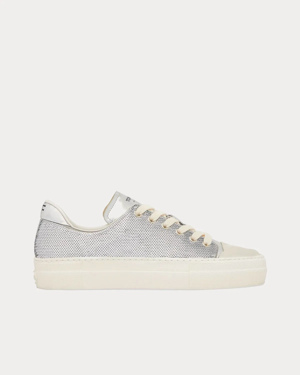Grace Sequin Embroidery Silver Low Top Sneakers