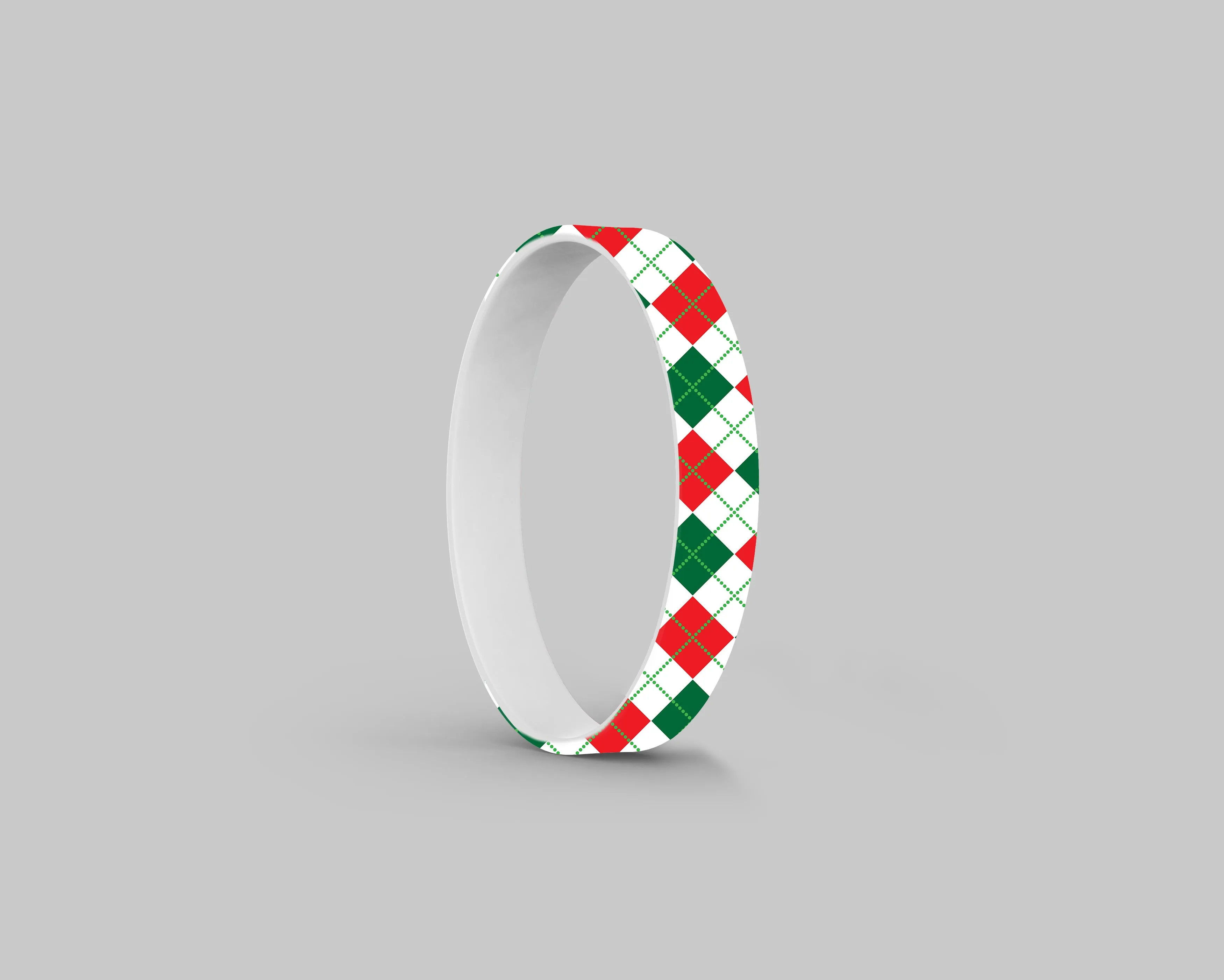 Holiday Argyle Silicone Bracelet Stacks Two Colors Available