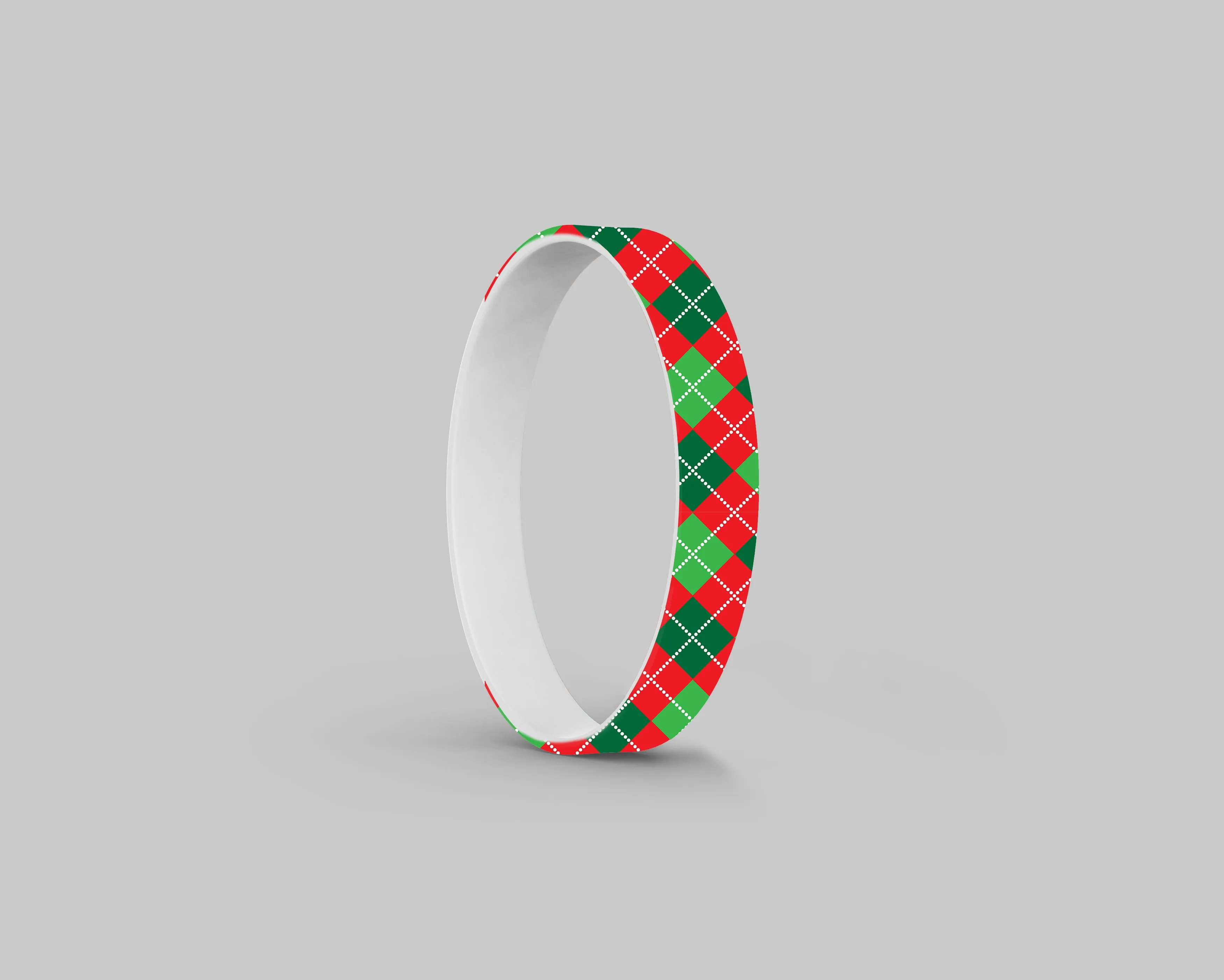 Holiday Argyle Silicone Bracelet Stacks Two Colors Available