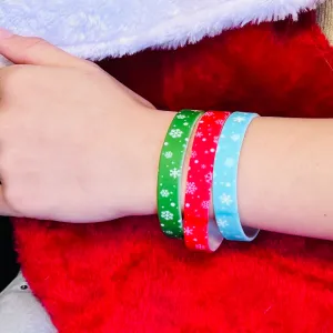 Holiday Snowflakes Silicone Bracelet Stacks Multiple Colors Available