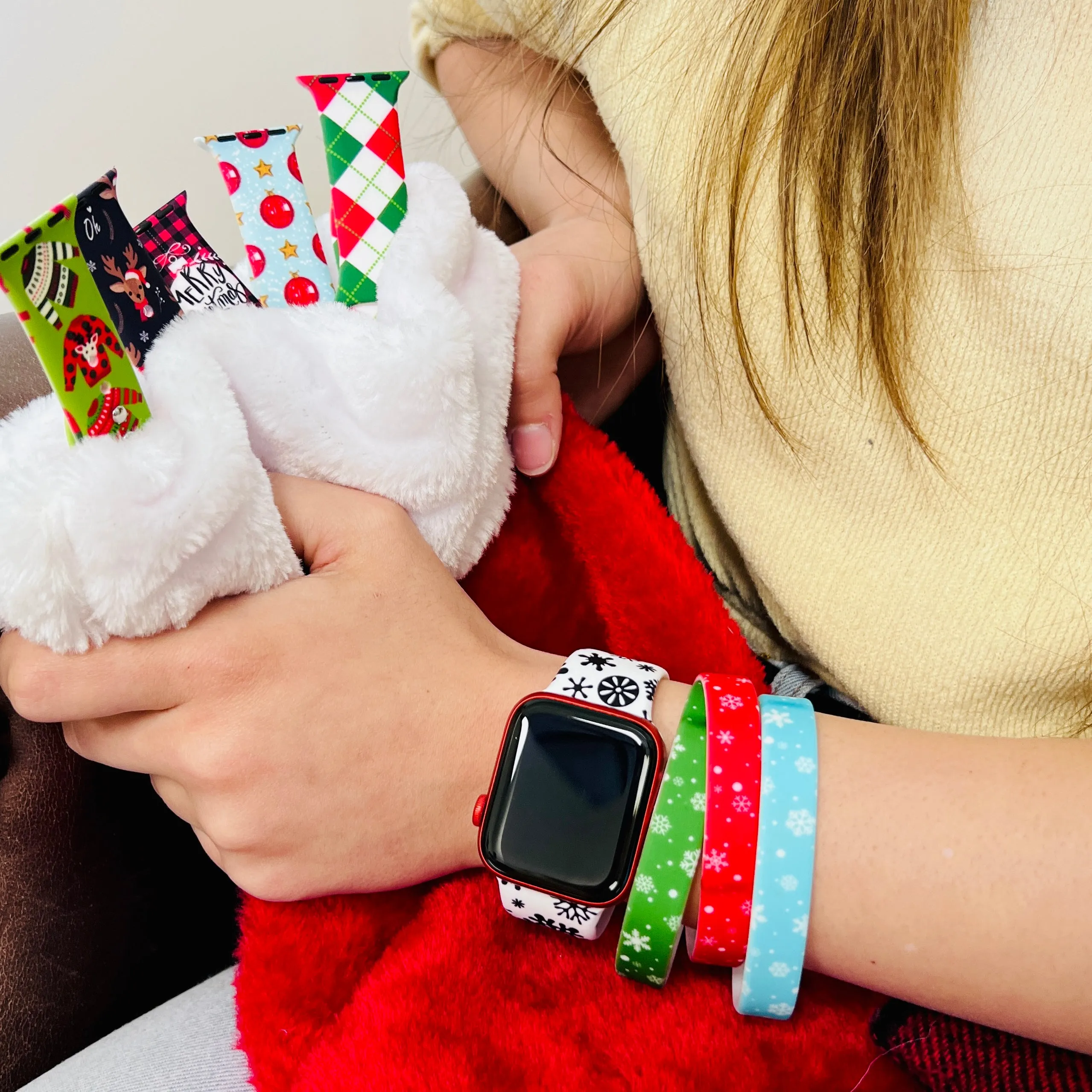 Holiday Snowflakes Silicone Bracelet Stacks Multiple Colors Available