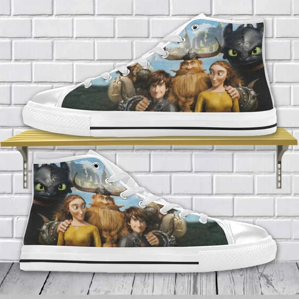 How to Train Your Dragon Toothless Shoes High Top Sneakers for Kids and Adults