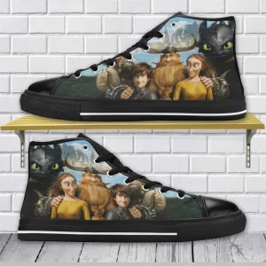 How to Train Your Dragon Toothless Shoes High Top Sneakers for Kids and Adults