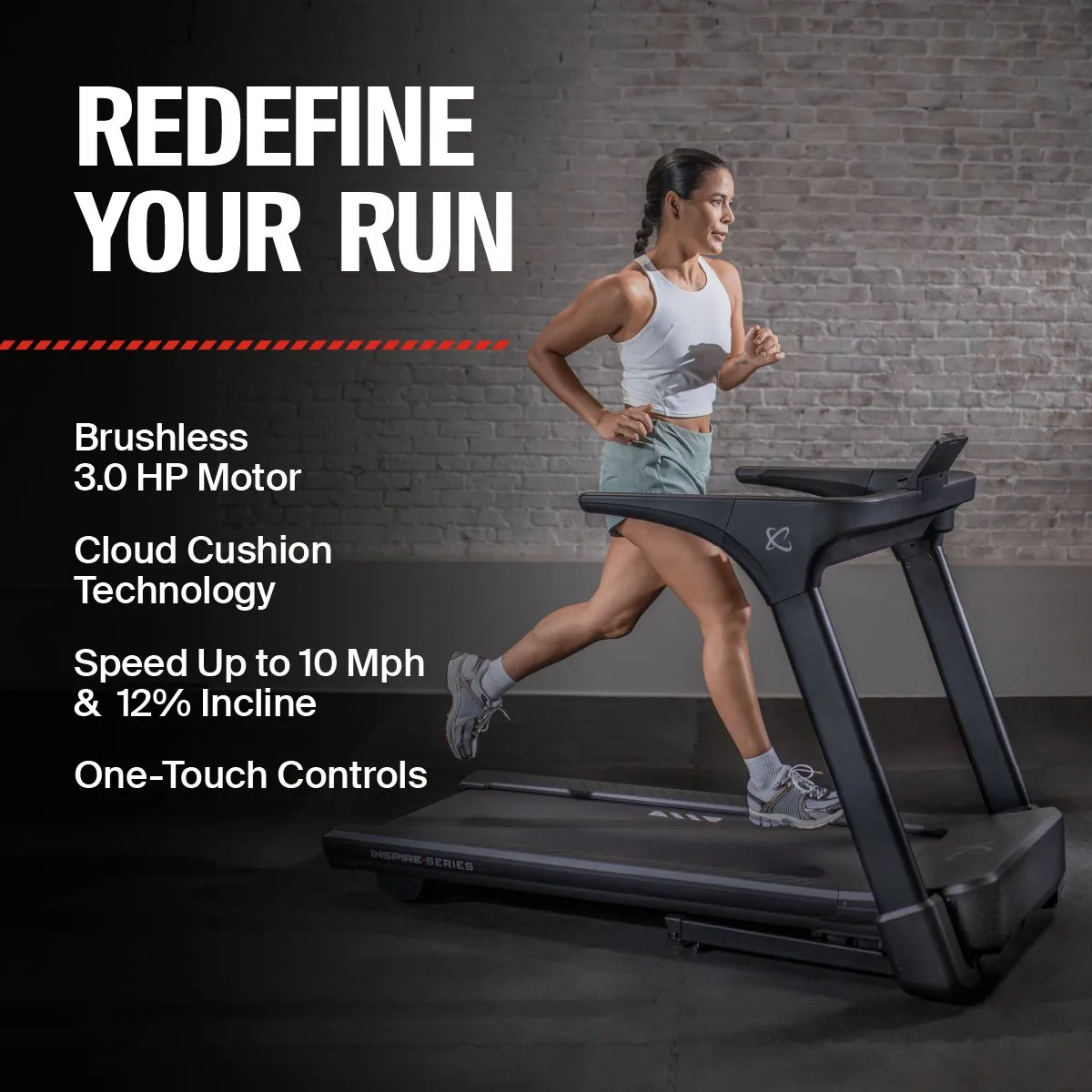 Inspire Series T4 Folding Treadmill