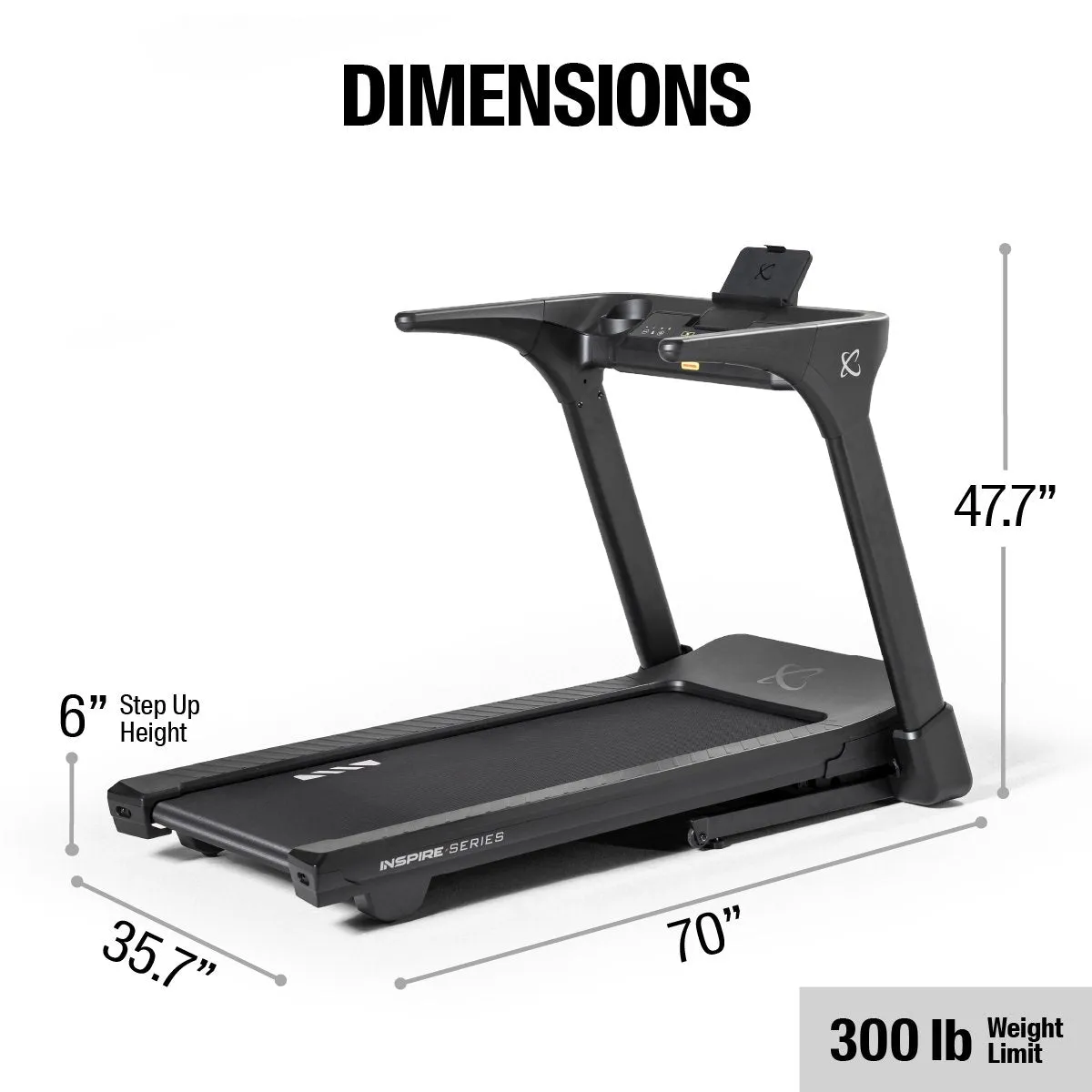 Inspire Series T4 Folding Treadmill