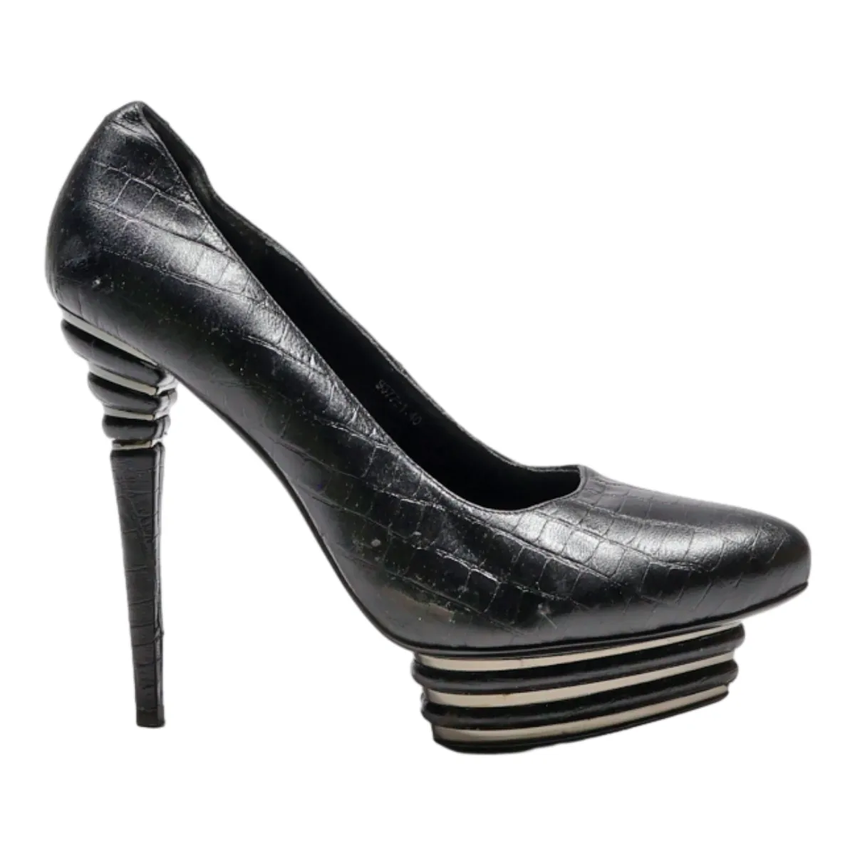 JIE Platform Heels Black Synthetic Womens UK 7