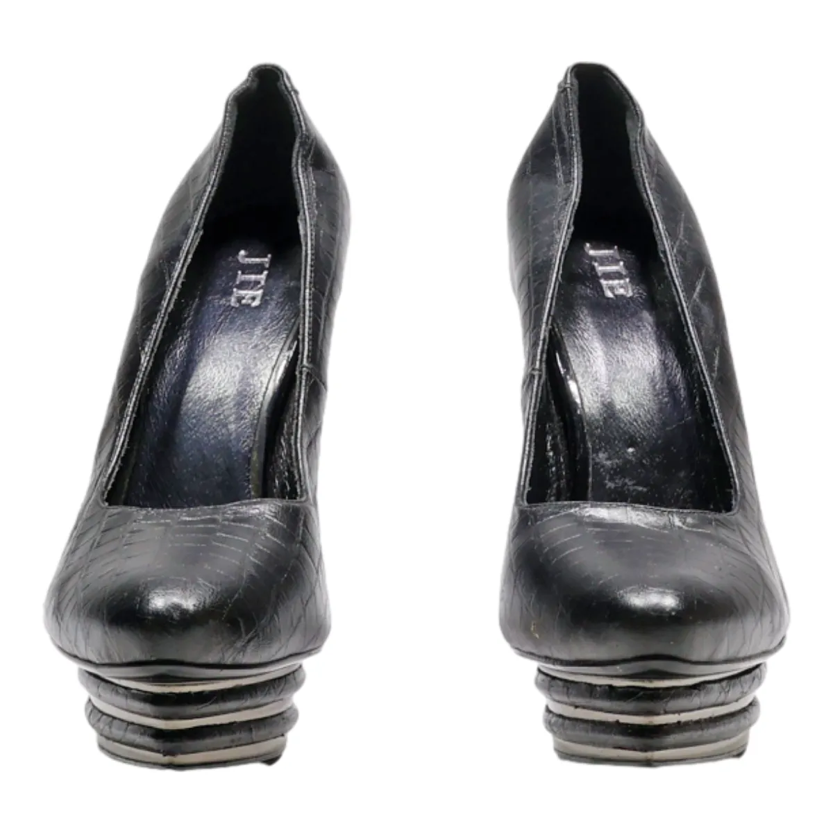 JIE Platform Heels Black Synthetic Womens UK 7