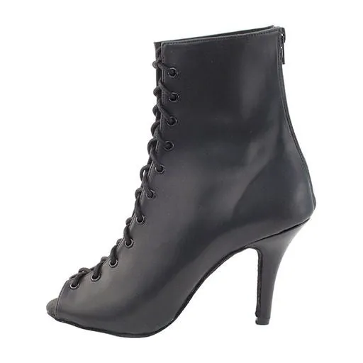 Latin Dance Boot White Lace Up Open Toe (MADE TO ORDER)