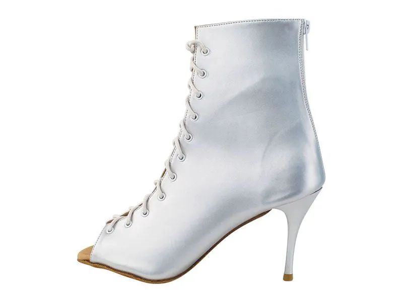 Latin Dance Boot White Lace Up Open Toe (MADE TO ORDER)