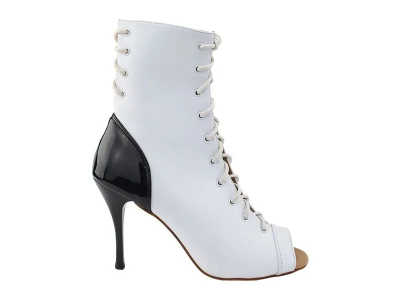 Latin Dance Boot White Lace Up Open Toe (MADE TO ORDER)
