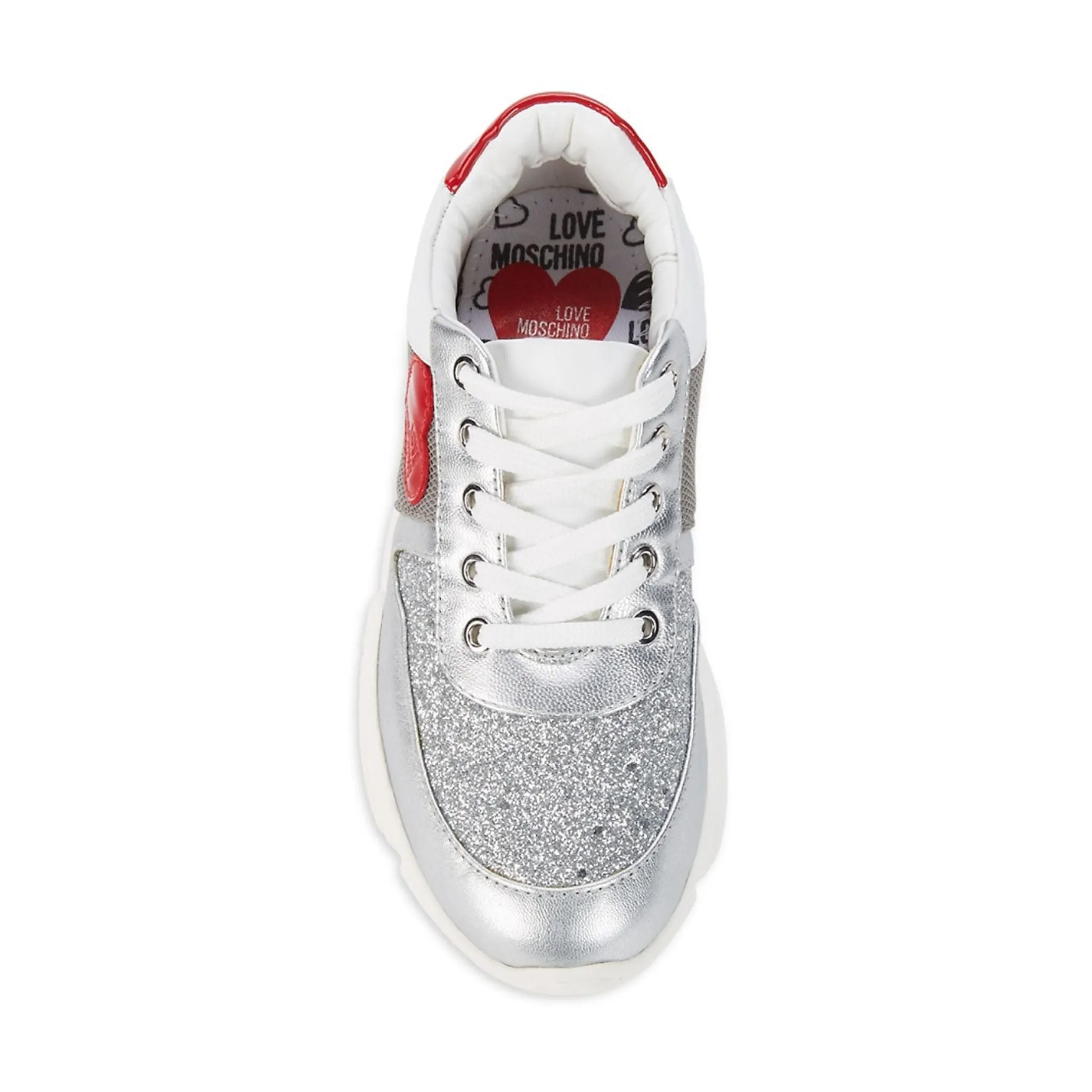 Love Moschino Mixed Media Lace-Up Sneakers