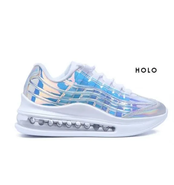 Low Top Lace Up Hologram Sneakers