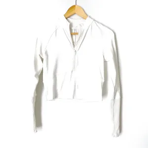 Lululemon White Cropped Zip Up Jacket- Size 4