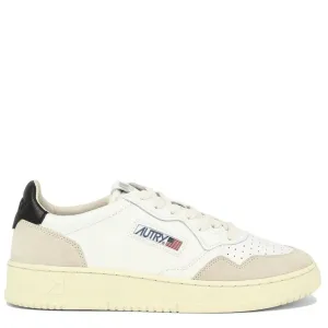 Medalist Low Sneaker (White Leather   Blue Leather   Beige Suede)