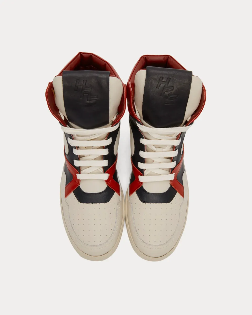 Mongoose Bone / Black / Red High Top Sneakers