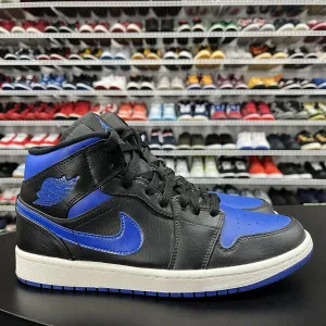 Nike Air Jordan 1 Mid Royal Black Blue 554724-068 Men's Size 9 No Insoles