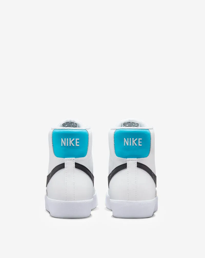 Nike Blazer Mid '77 GS White Black Blue Lightning Grade School DA4086-108