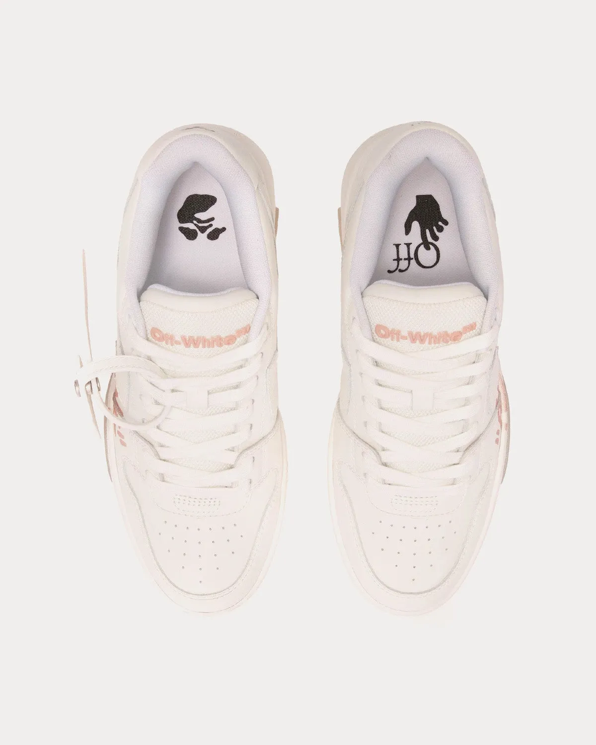 Out Of Office "For Walking" White / Pink Low Top Sneakers