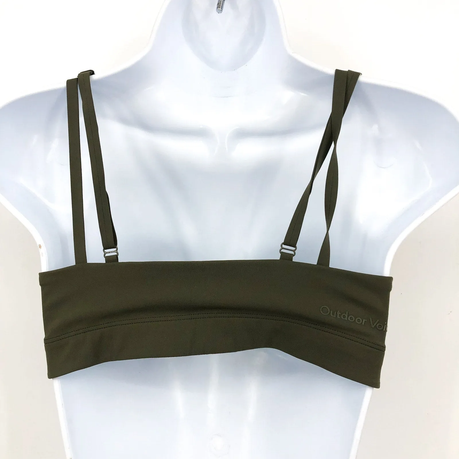 OUTDOOR VOICES SuperForm Zoom Double Strap Bra XS Tea Tree Scoop Neck NWT