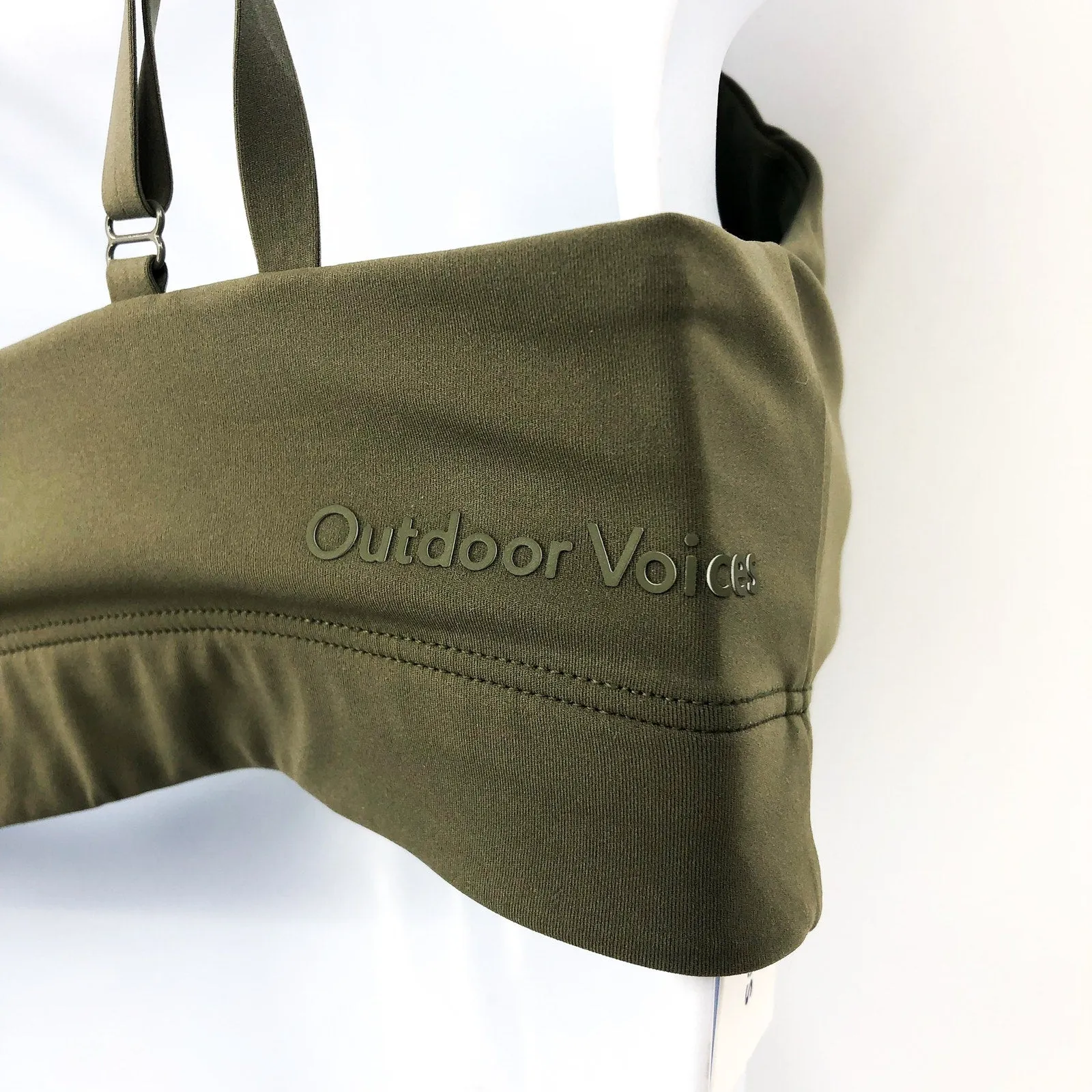OUTDOOR VOICES SuperForm Zoom Double Strap Bra XS Tea Tree Scoop Neck NWT
