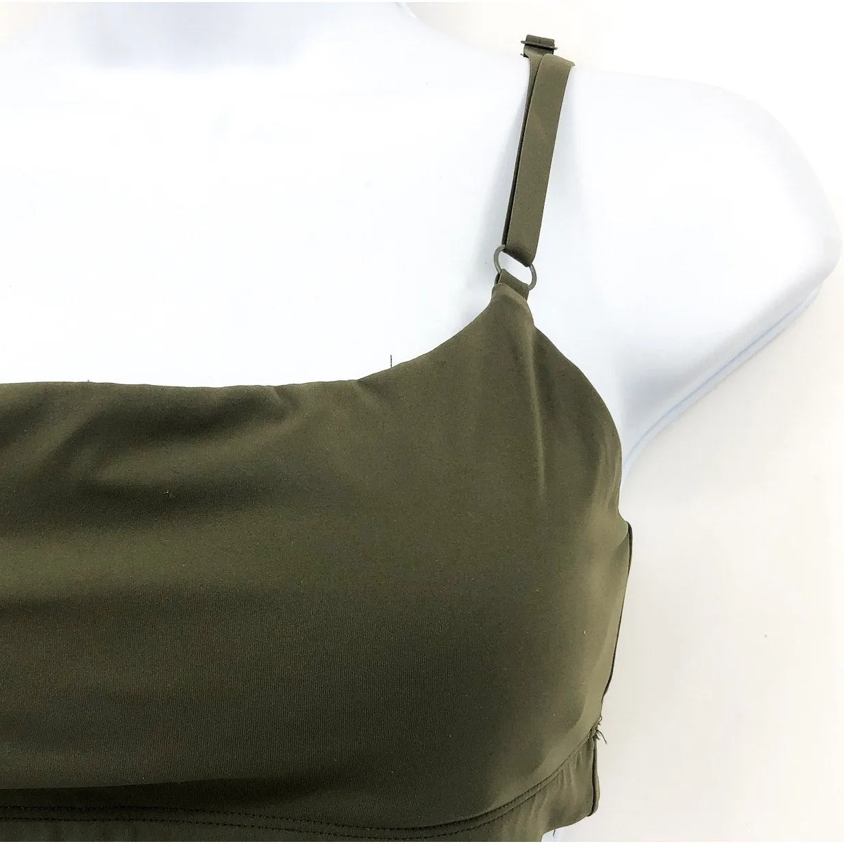 OUTDOOR VOICES SuperForm Zoom Double Strap Bra XS Tea Tree Scoop Neck NWT