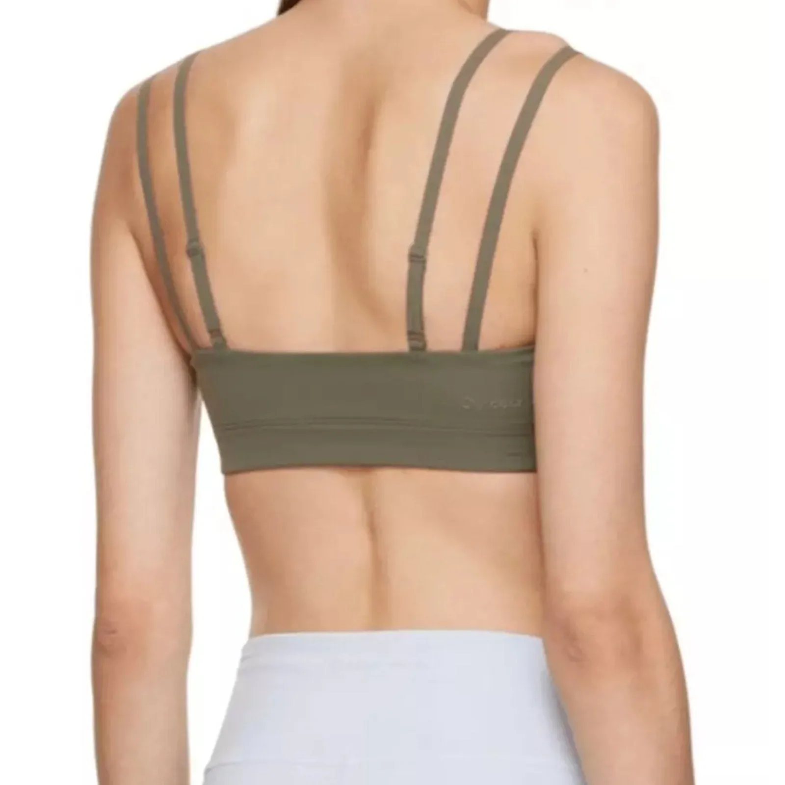 OUTDOOR VOICES SuperForm Zoom Double Strap Bra XS Tea Tree Scoop Neck NWT