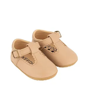 Peach T-Bar Leather Soft Sole