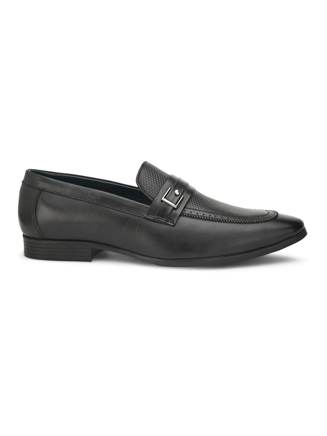 pelle albero Men Black Solid Leather Formal Moccasin