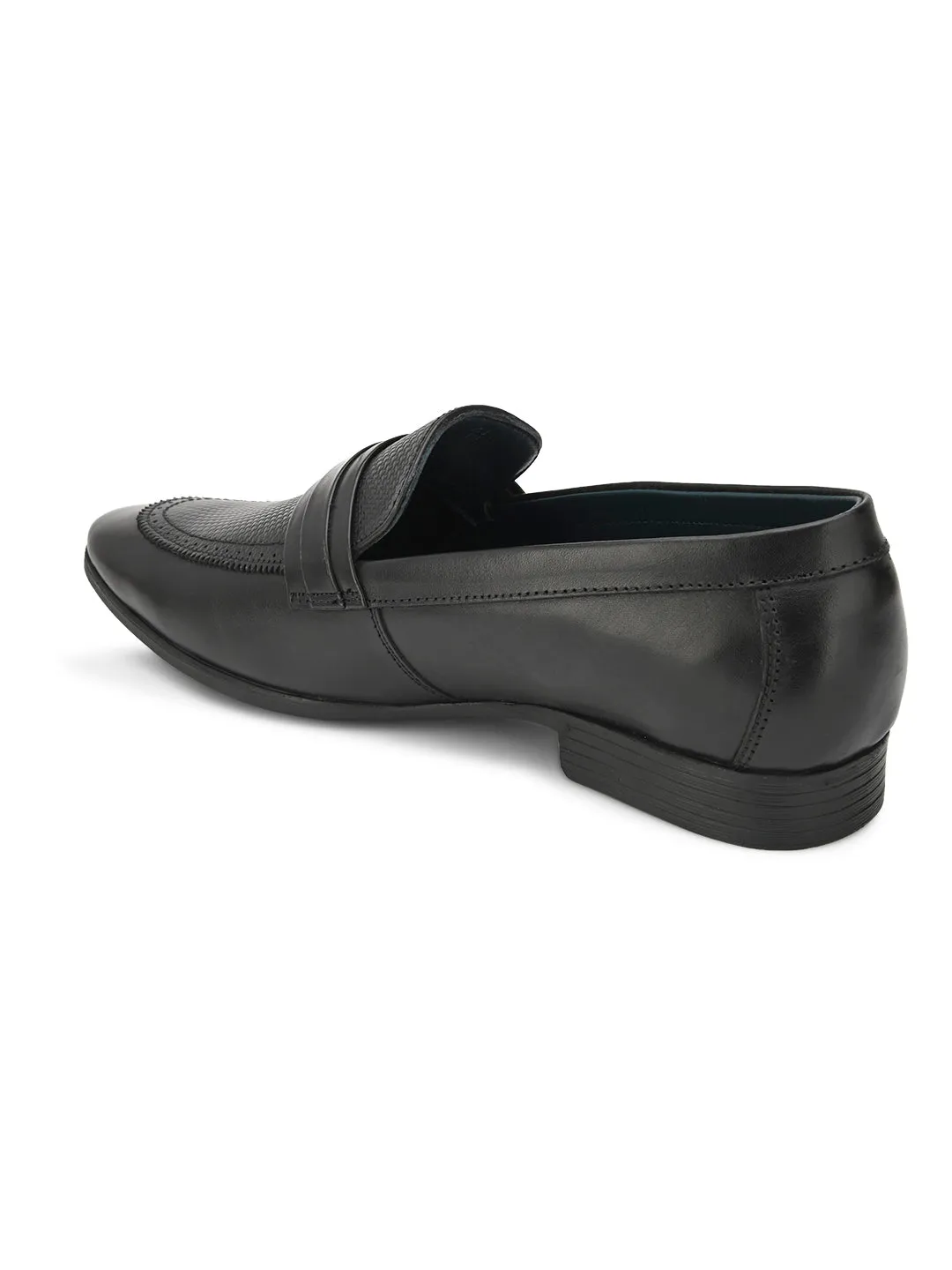 pelle albero Men Black Solid Leather Formal Moccasin