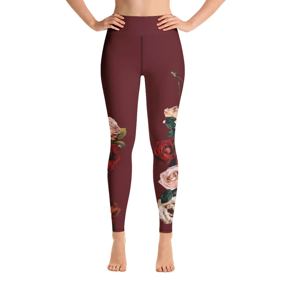 Red Roses Yoga Leggings