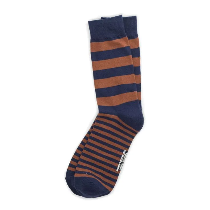 Richer Poorer - Walk On Brown & Navy Socks
