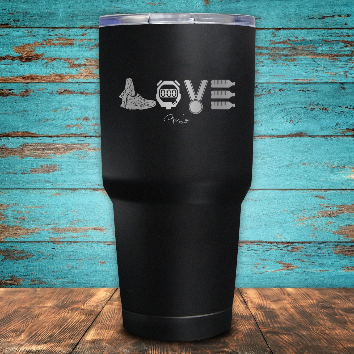 Running Love Coated Drinkware