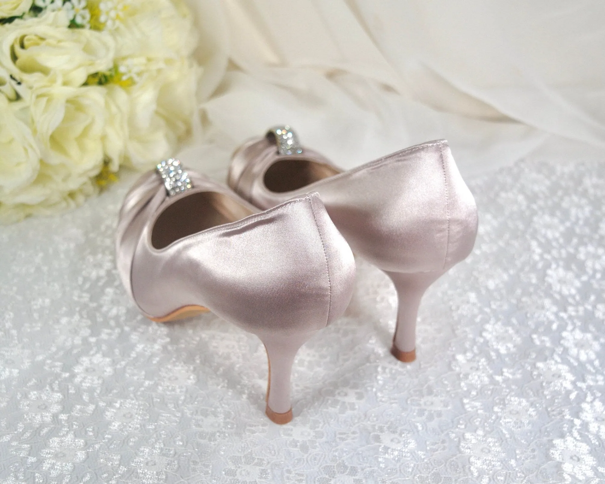 Satin Wedding Shoes - UK5/US7.5