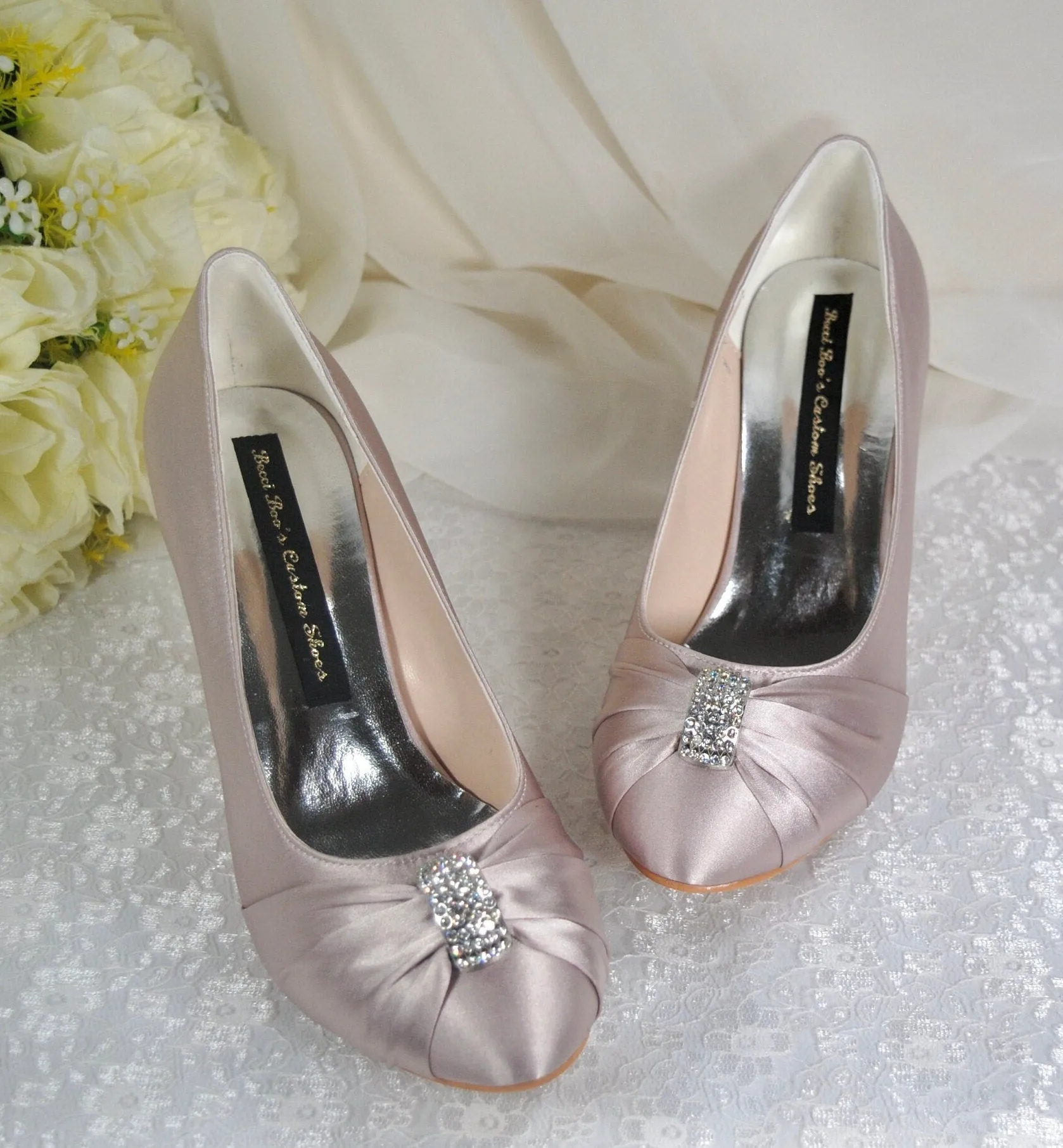 Satin Wedding Shoes - UK5/US7.5