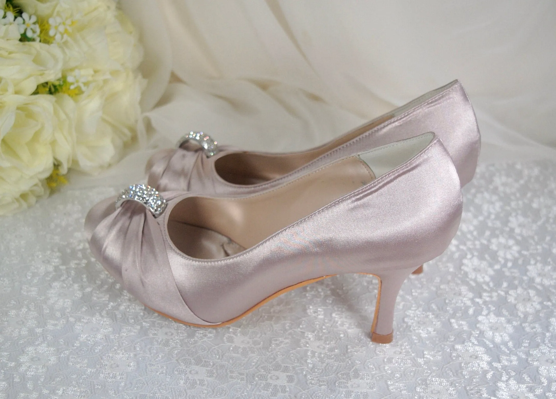Satin Wedding Shoes - UK5/US7.5