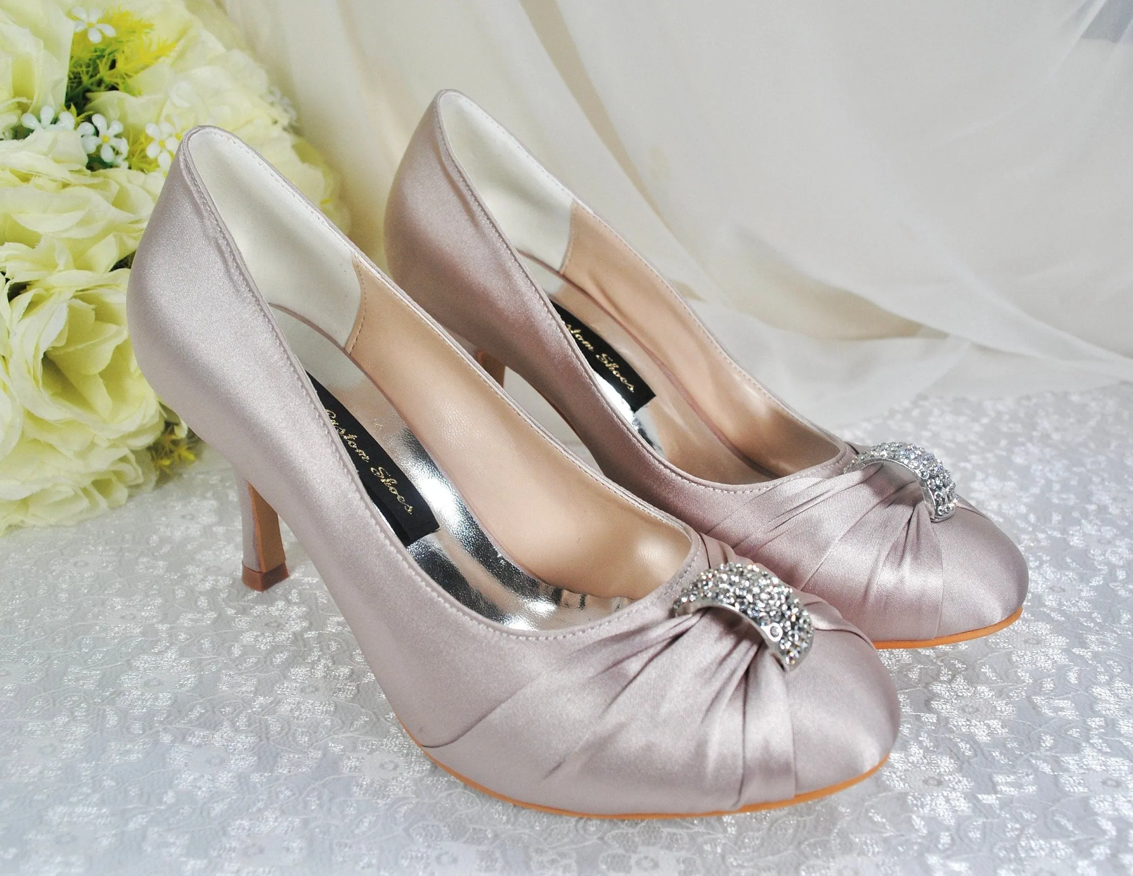 Satin Wedding Shoes - UK5/US7.5