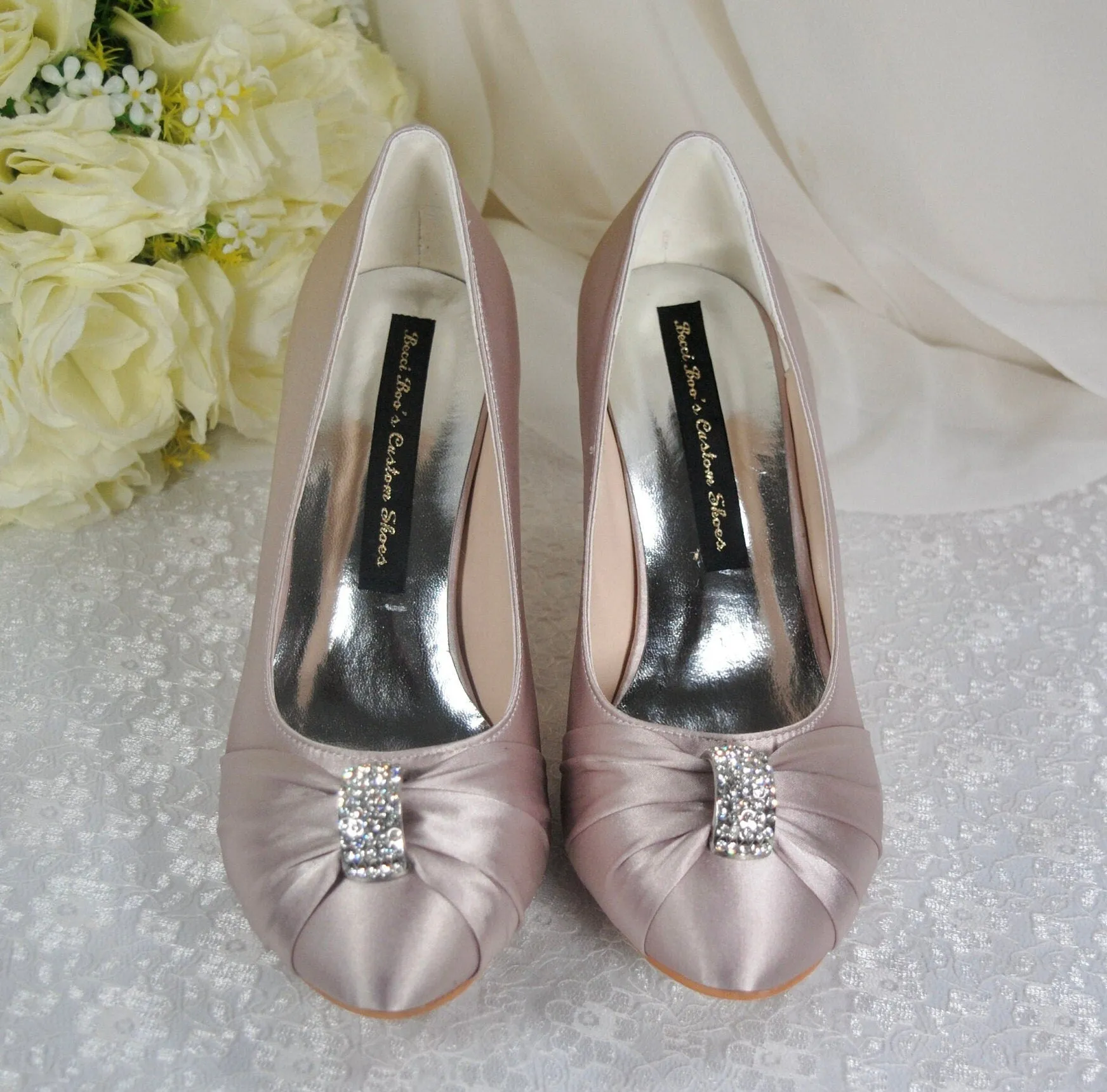 Satin Wedding Shoes - UK5/US7.5