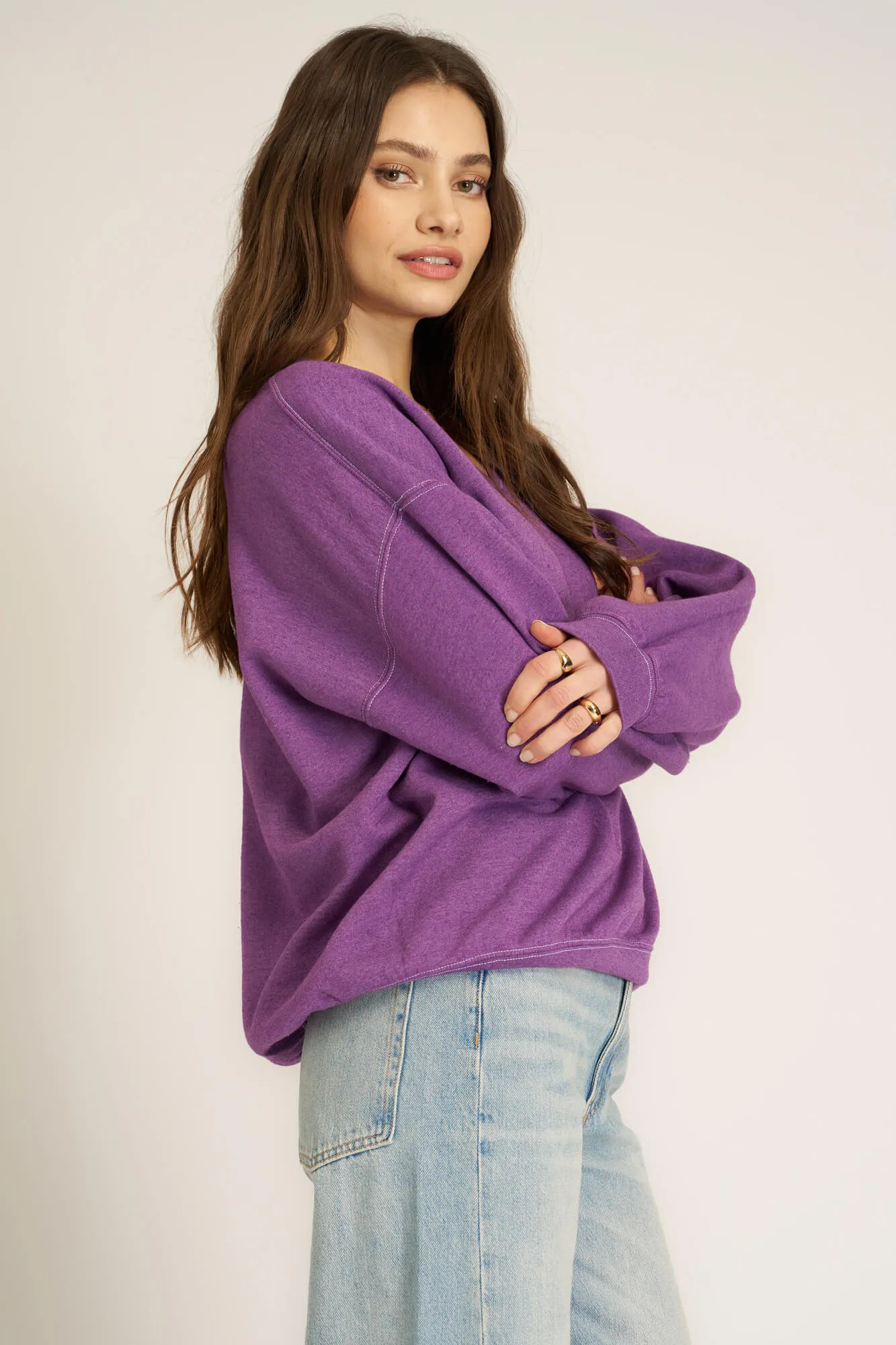 Scorpio Notch Neck Sweatshirt - Purple Rain
