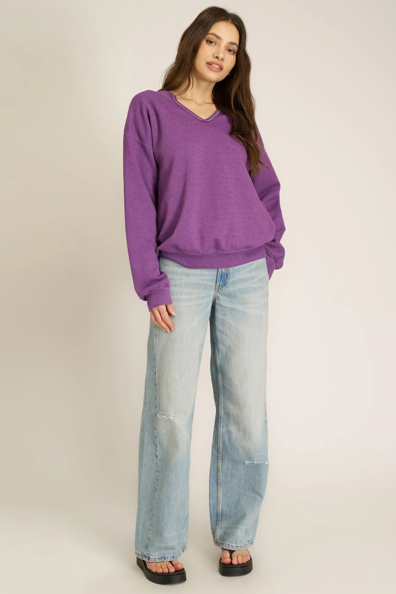 Scorpio Notch Neck Sweatshirt - Purple Rain