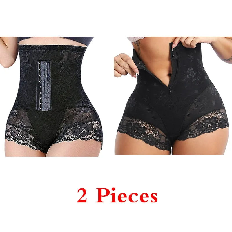 Shaper Panties Lace Shapers Body Shaper with Zipper Double Control Panties Shapewear Lace Waist Trainer