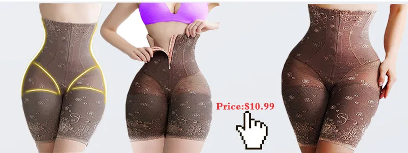 Shaper Panties Lace Shapers Body Shaper with Zipper Double Control Panties Shapewear Lace Waist Trainer
