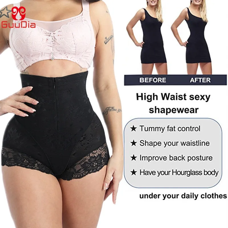 Shaper Panties Lace Shapers Body Shaper with Zipper Double Control Panties Shapewear Lace Waist Trainer