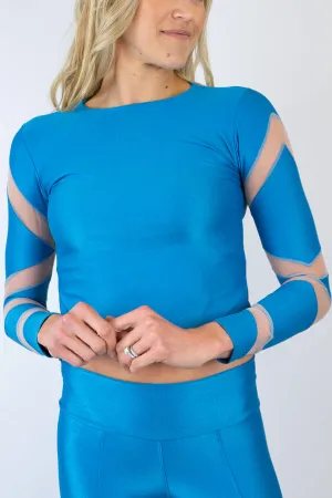 Sierra - Long Sleeve X Top - Blue