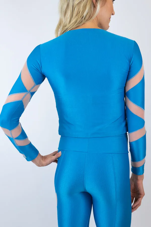 Sierra - Long Sleeve X Top - Blue